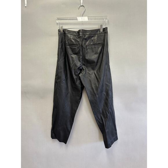 Banana Republic black faux leather pleated front ankle pants Size 4 mid rise - Picture 13 of 15